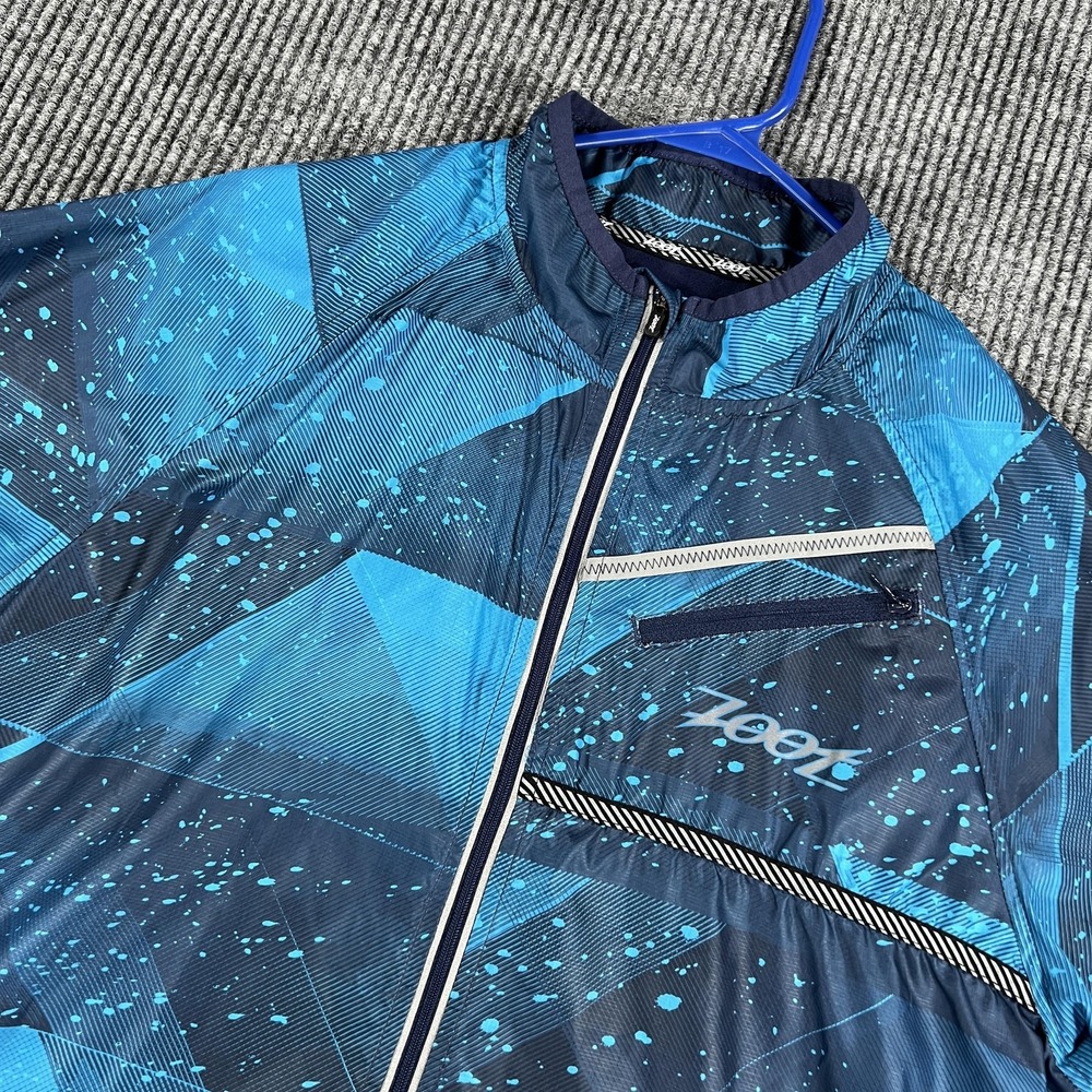 Zoot Jacket Mens Large Blue Geometric Full Zip Lightweight Running Windbreaker